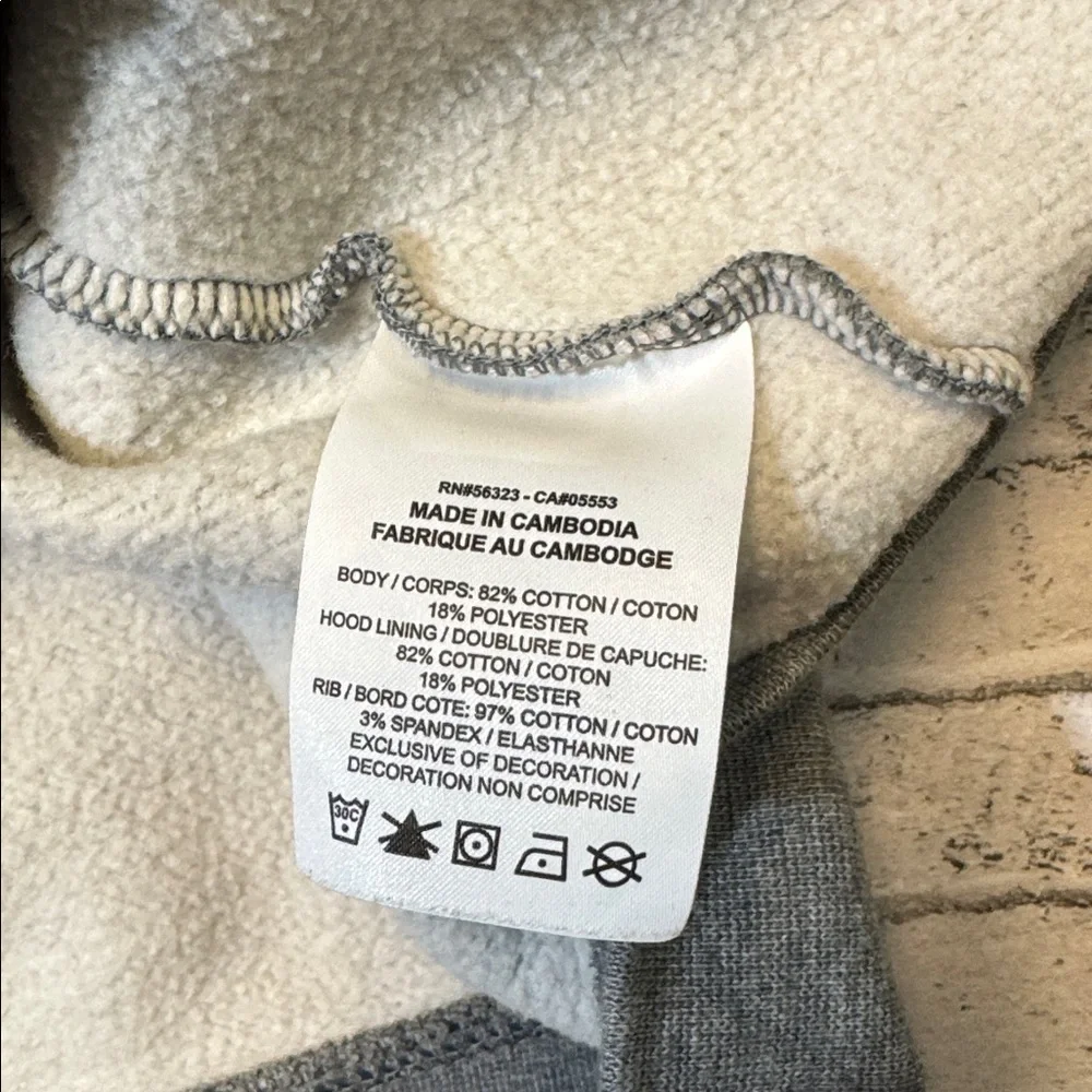 Jordan mens XL light gray full zip fleece cotton blend hoodie EUC
